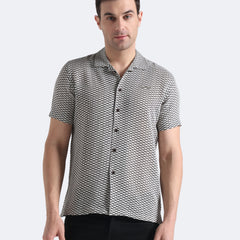 Grid Weave Crochet Shirt