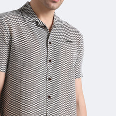 Grid Weave Crochet Shirt