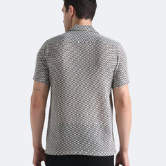 Grid Weave Crochet Shirt