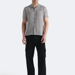 Grid Weave Crochet Shirt