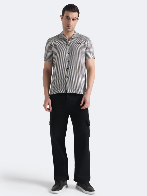Grid Weave Crochet Shirt