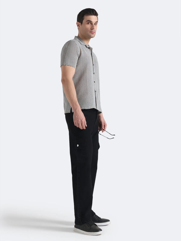 Grid Weave Crochet Shirt