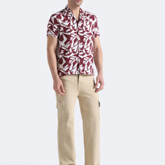 Crimson Geo Print Shirt