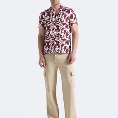 Crimson Geo Print Shirt