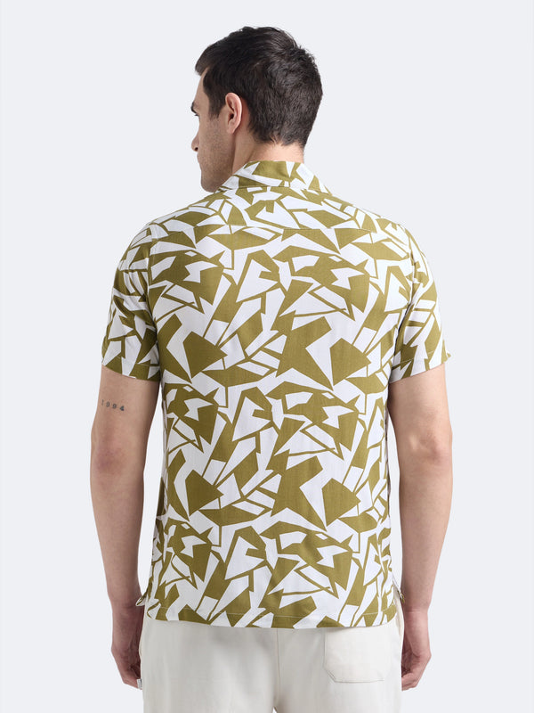 Olive Geo Print Shirt