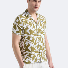 Olive Geo Print Shirt