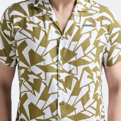 Olive Geo Print Shirt