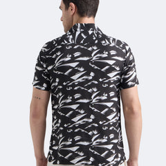 Black Abstract Print Shirt