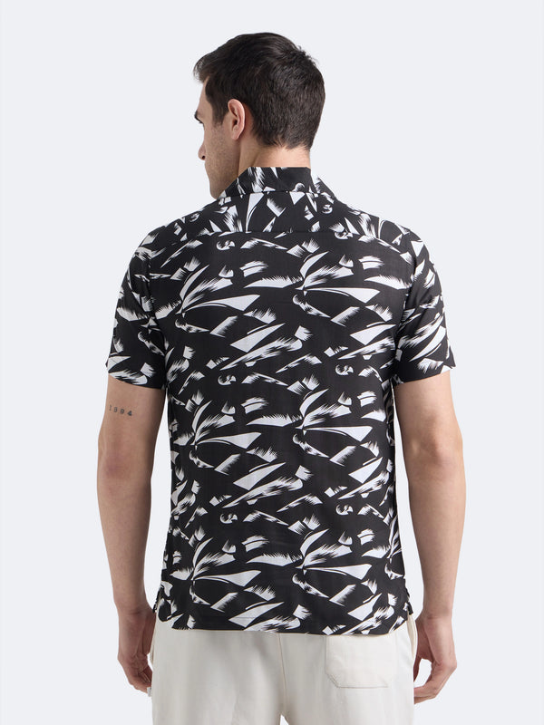 Black Abstract Print Shirt