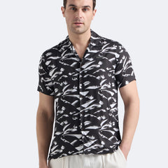 Black Abstract Print Shirt