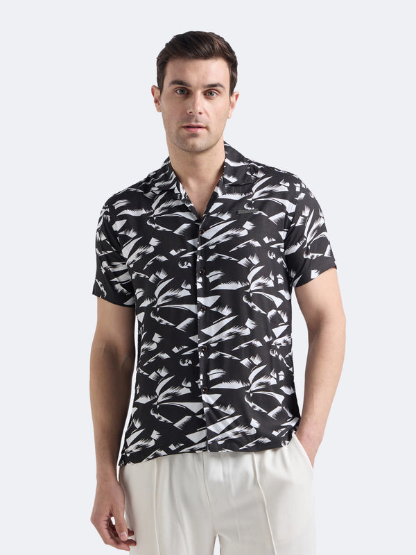 Black Abstract Print Shirt