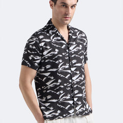 Black Abstract Print Shirt