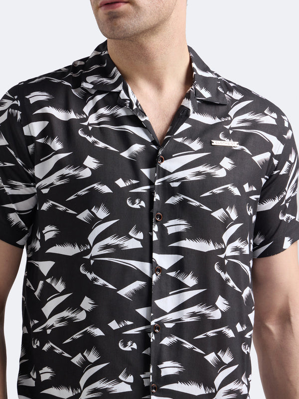 Black Abstract Print Shirt