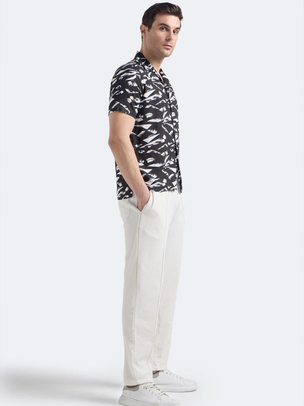 Black Abstract Print Shirt