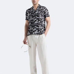 Black Abstract Print Shirt