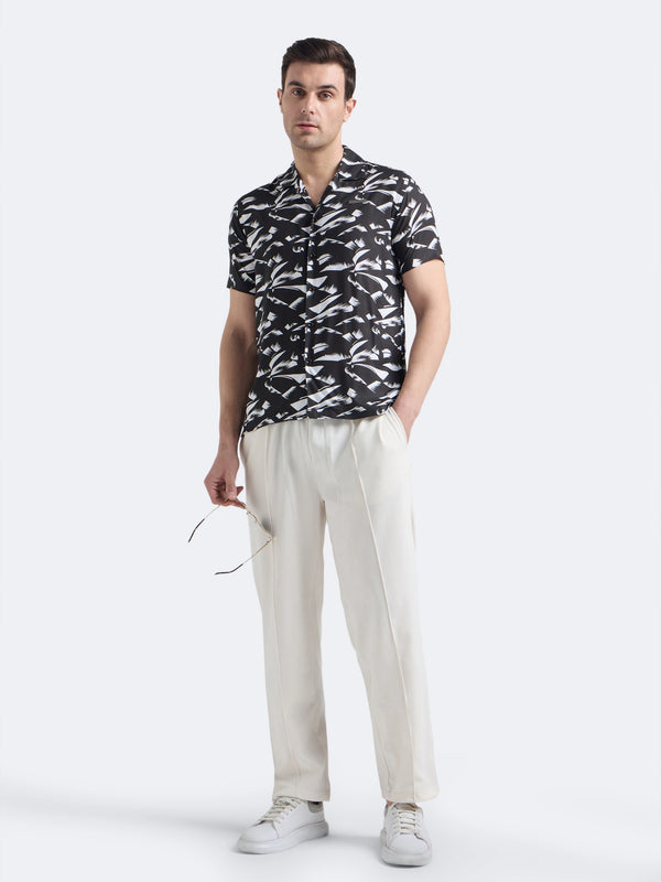 Black Abstract Print Shirt