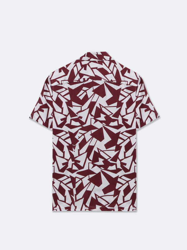Crimson Geo Print Shirt