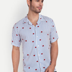 Lov’n Blue Lines Half Sleeve Shirt for men online -Clotheist
