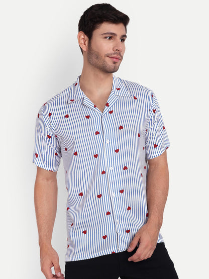 Lov’n Blue Lines Half Sleeve Shirt for men online -Clotheist