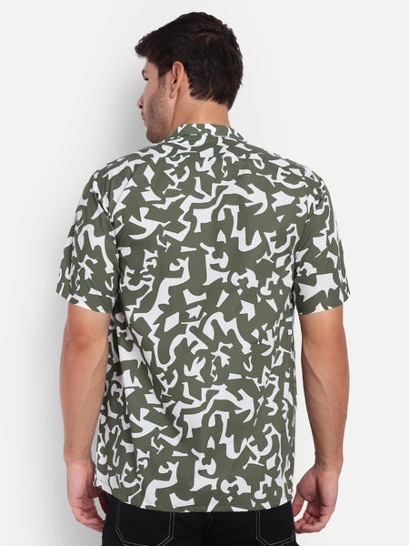 Army Green Half Sleeve Shirt for men online