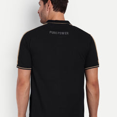 Black Beige Regular Fit Polo T-Shirt