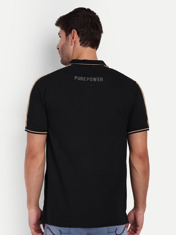 Black Beige Regular Fit Polo T-Shirt