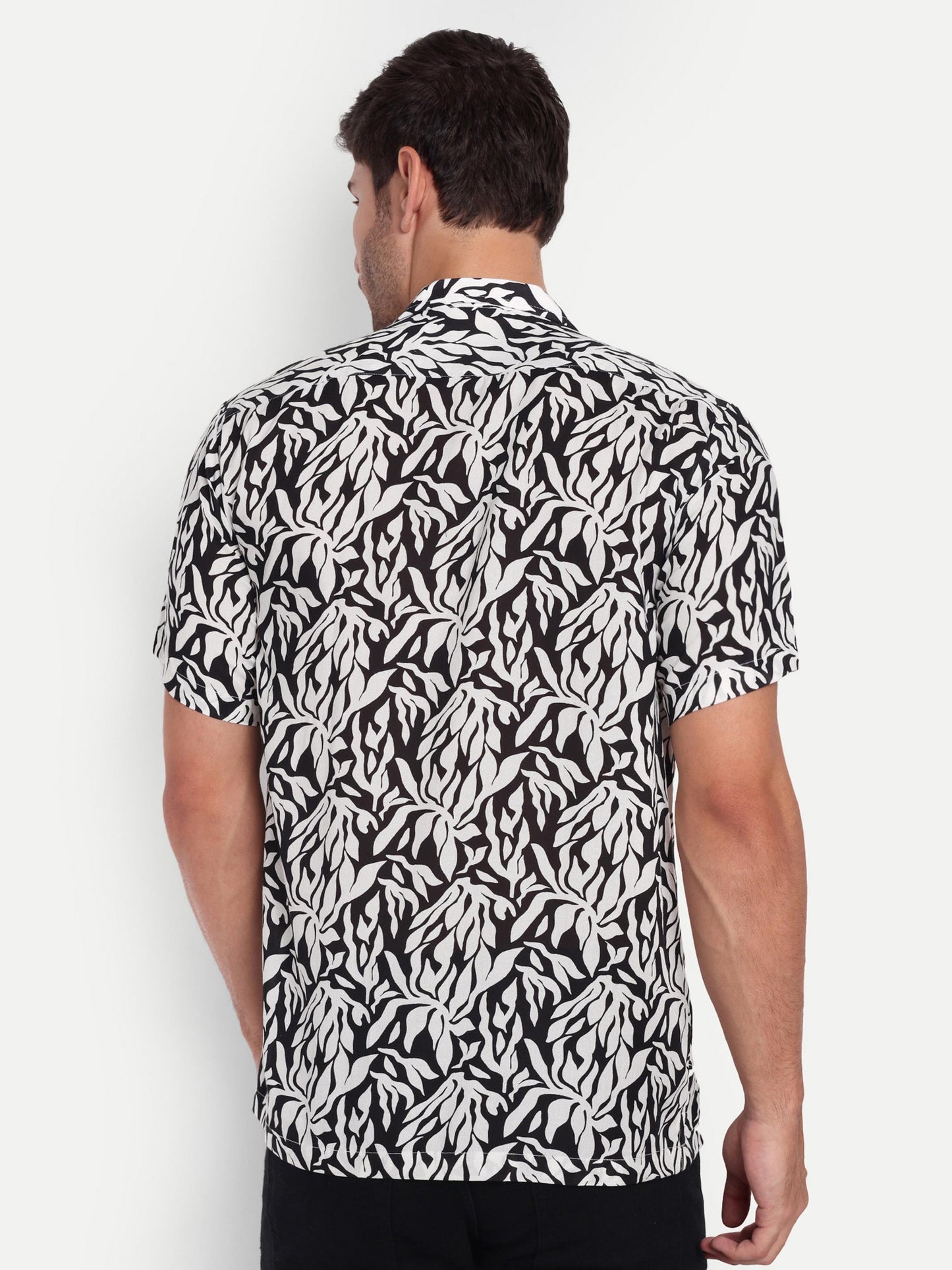 White Leaf Half Sleeve Shirt