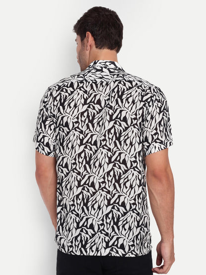 White Leaf Half Sleeve Shirt