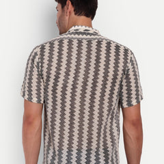 Chessboard Crochet Half Sleeve Shirt for men online - Clotheist