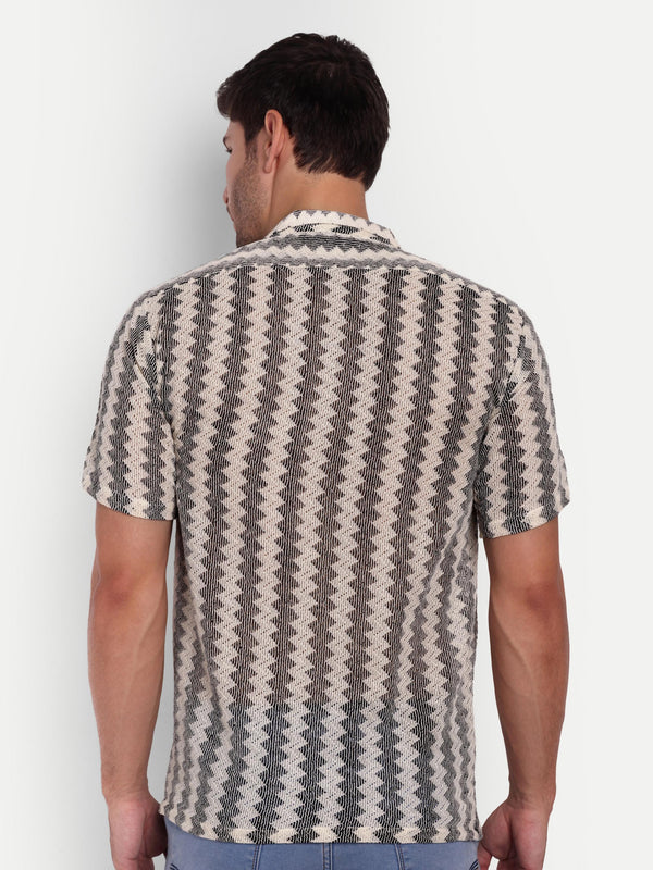 Chessboard Crochet Half Sleeve Shirt for men online - Clotheist
