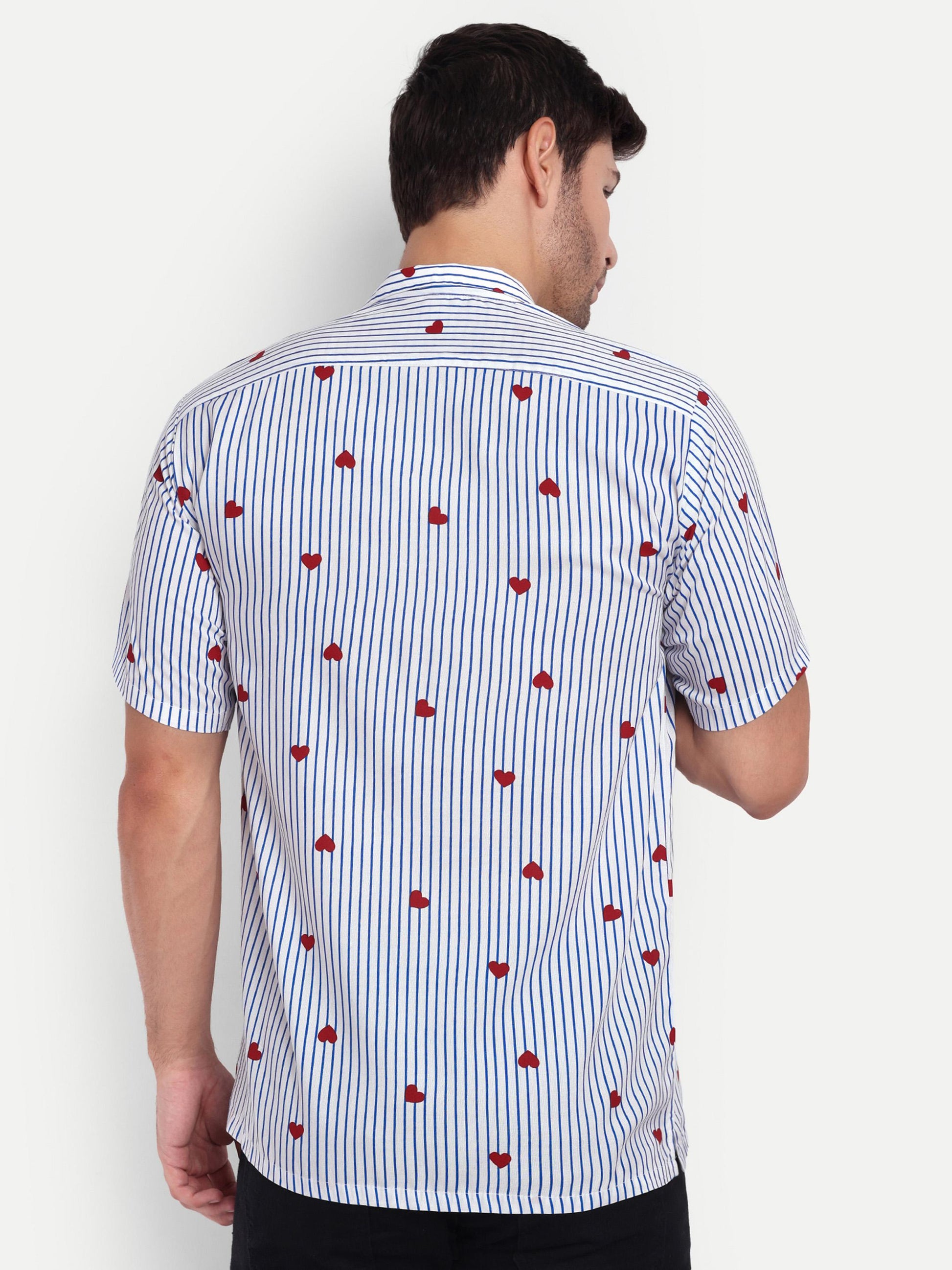 Lov’n Blue Lines Half Sleeve Shirt for men online -Clotheist