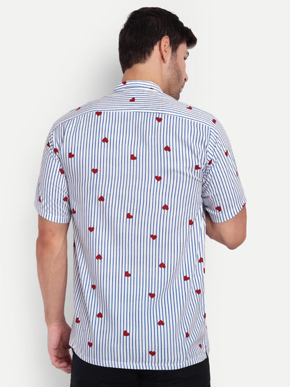 Lov’n Blue Lines Half Sleeve Shirt for men online -Clotheist