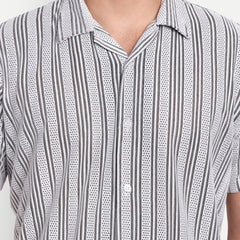 Shadow Stripe Crochet Half sleeve shirt for men online
