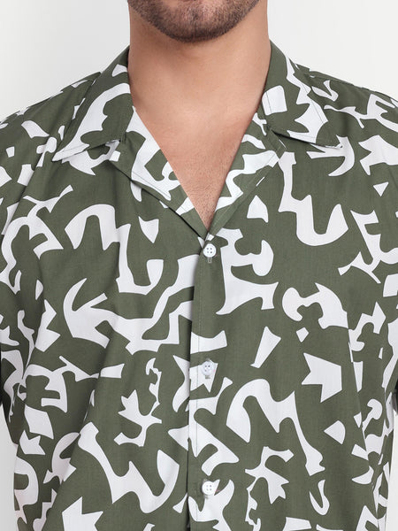 Army Green Half Sleeve Shirt for men online