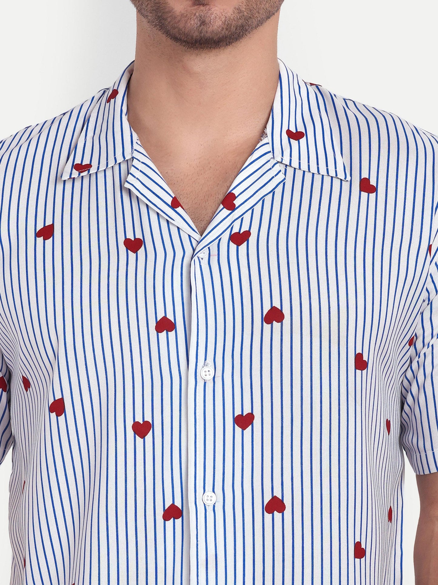 Lov’n Blue Lines Half Sleeve Shirt for men online -Clotheist