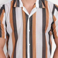 Mocha Mania Crochet Half Sleeve Shirt for men online - Clotheist
