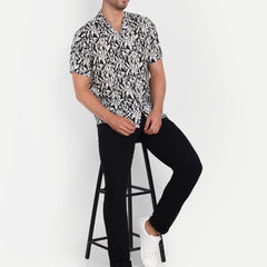 White Leaf Half Sleeve Shirt