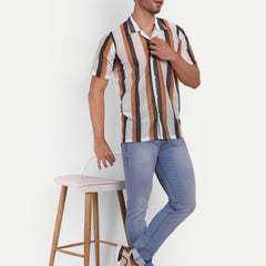 Mocha Mania Crochet Half Sleeve Shirt for men online - Clotheist