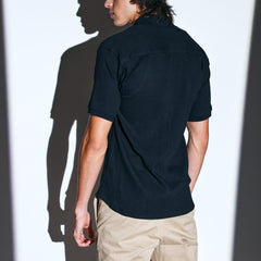 Black Ribbed Power Shirt for men online 