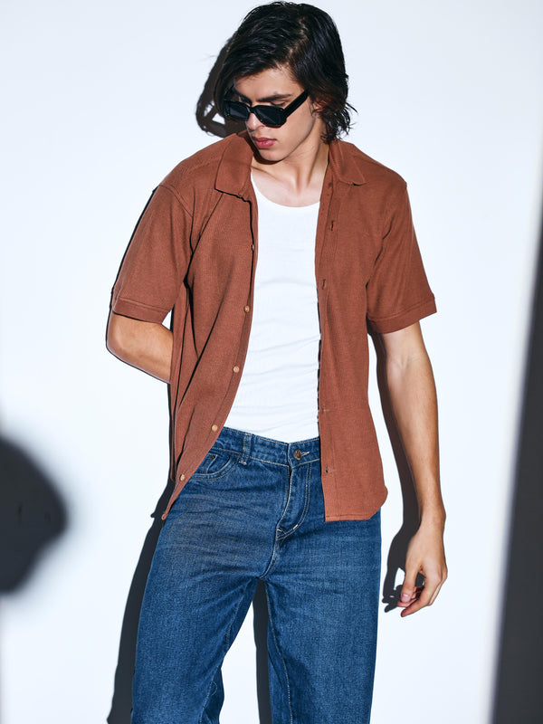 Waffle Armor Textured Shirt for men online 
