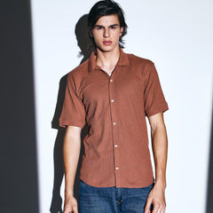Waffle Armor Textured Shirt for men online 
