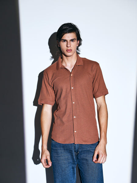 Waffle Armor Textured Shirt for men online 