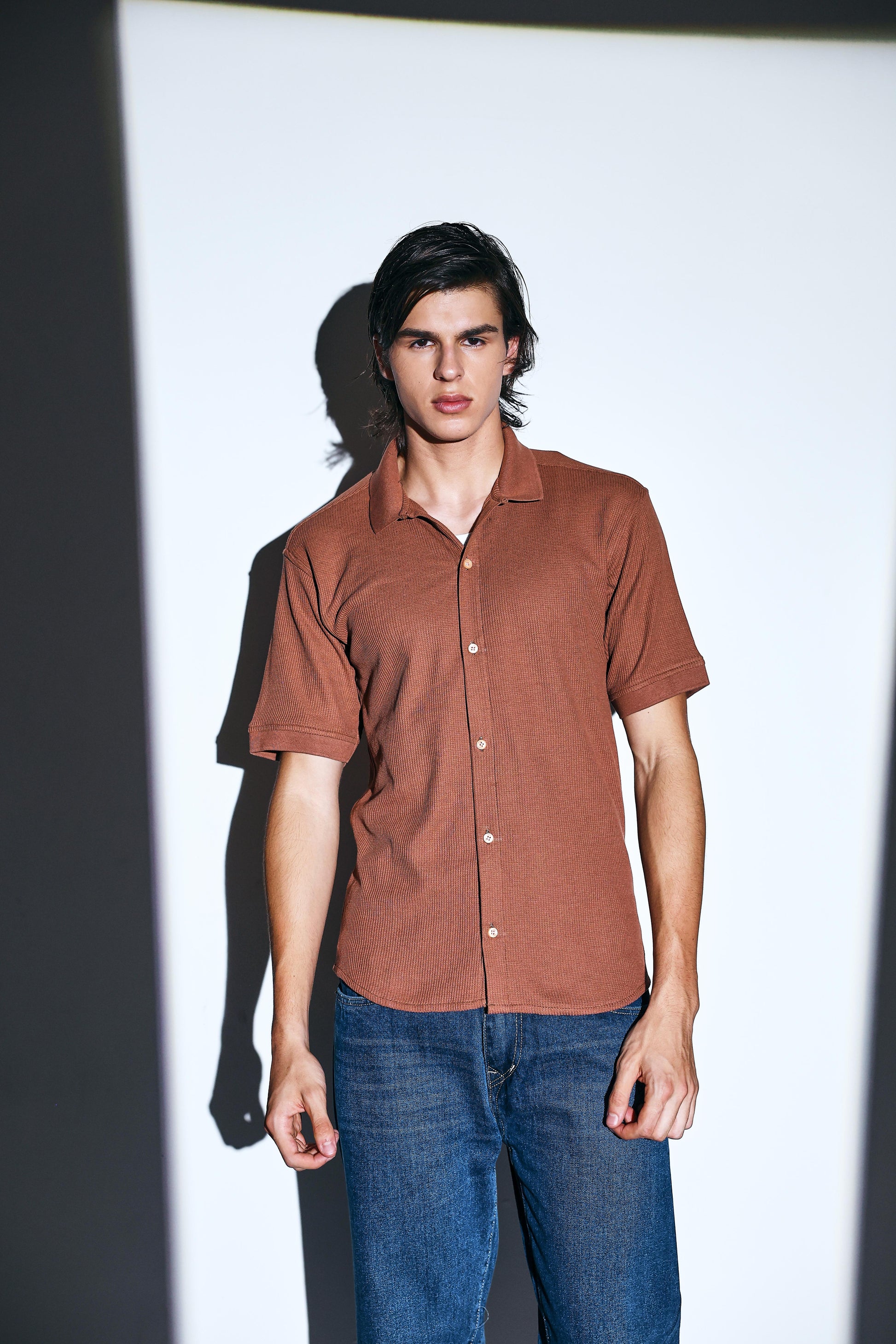 Waffle Armor Textured Shirt for men online 