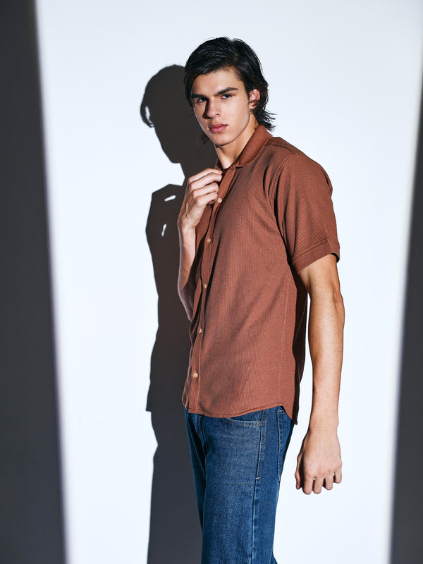 Waffle Armor Textured Shirt for men online 