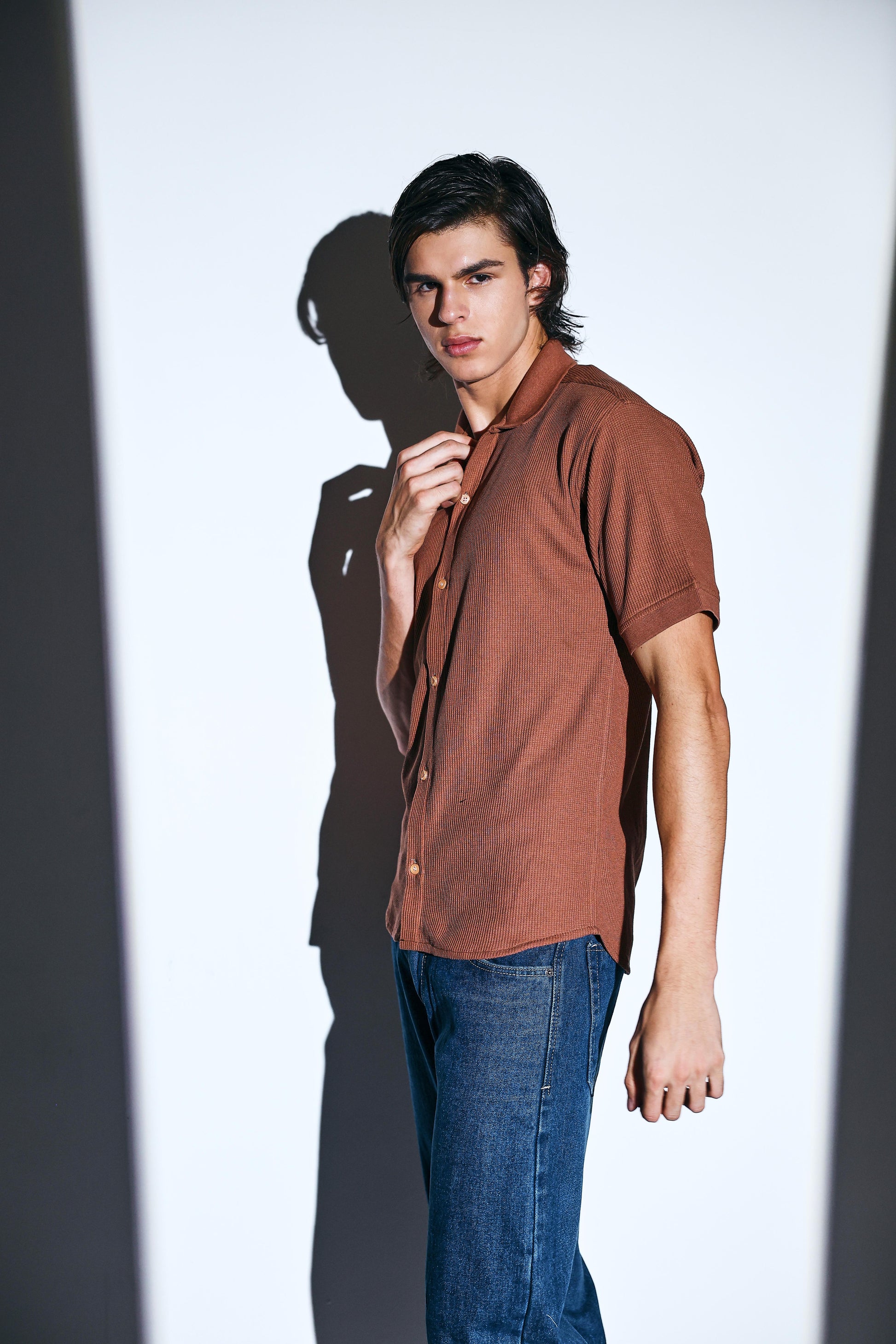 Waffle Armor Textured Shirt for men online 