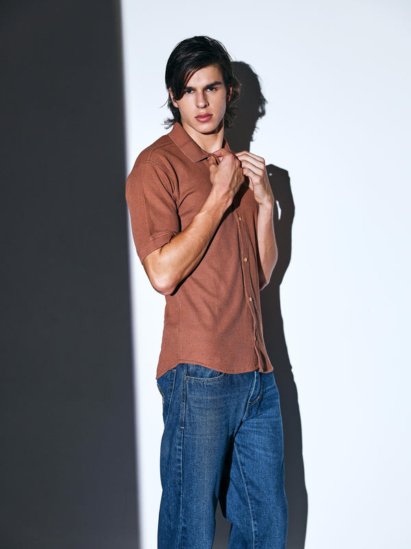 Waffle Armor Textured Shirt for men online 