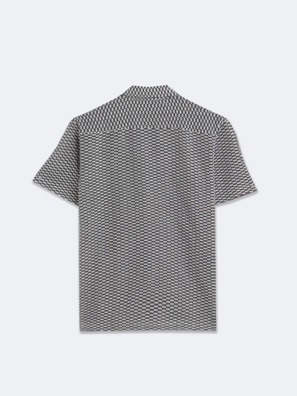 Grid Weave Crochet Shirt