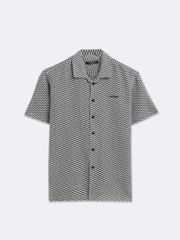 Grid Weave Crochet Shirt