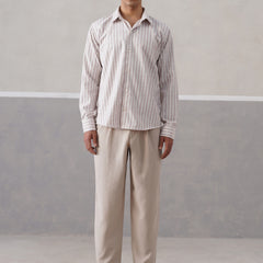 Mauve Striped Linen Shirt (PRE-ORDER)