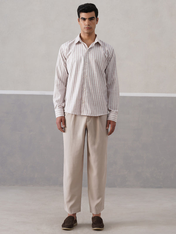 Mauve Striped Linen Shirt (PRE-ORDER)